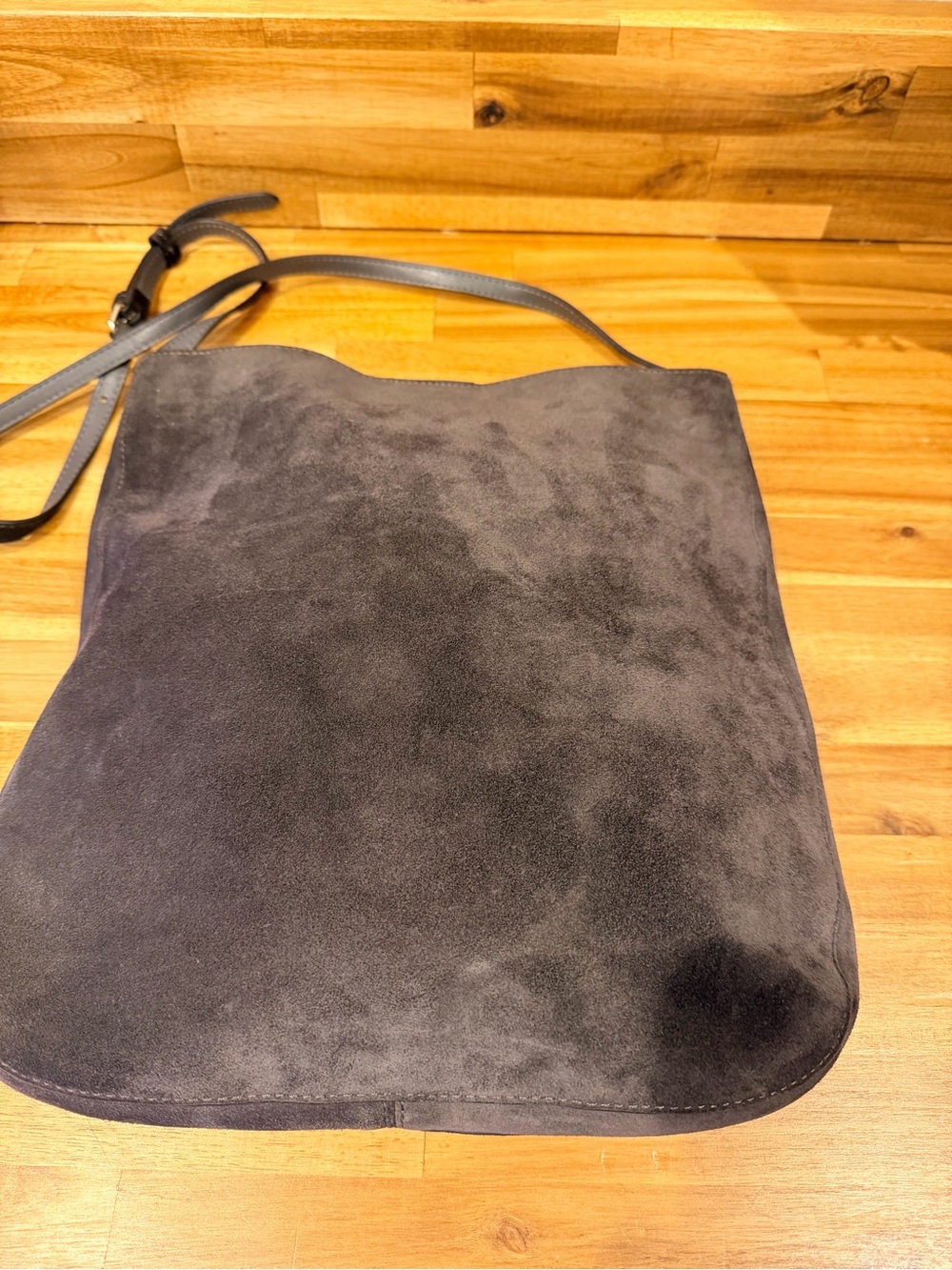 Banana Republic Dark Gray Suede Crossbody Bag